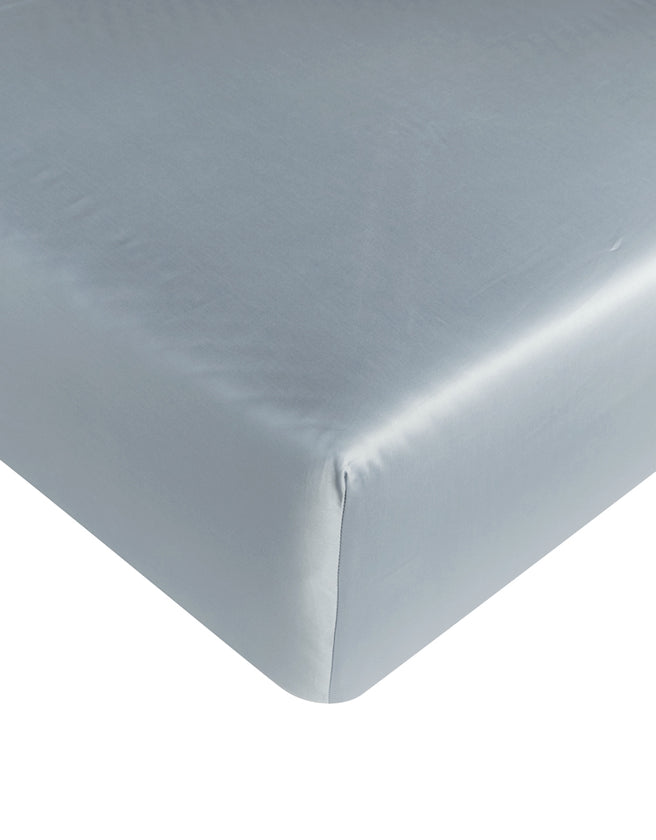 Egyptian Cotton Sateen Fitted Sheet 400TC | Misty Blue | Outlet