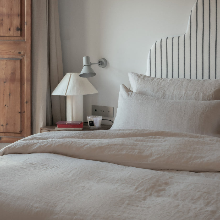 Duvet Cover Set & Fitted Sheet Washed Linen | Oat