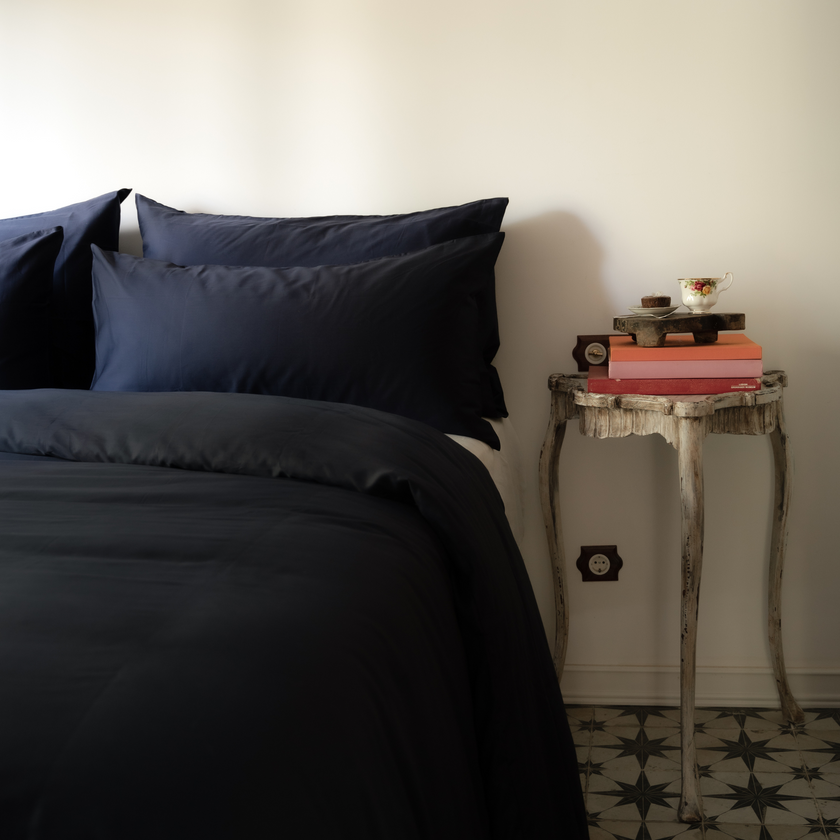 Duvet Cover Set Egyptian Cotton Sateen 400 TC | Harbour Blue