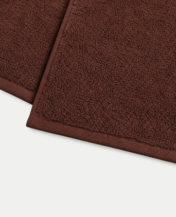 Guest towel zero-twist cotton 30x30 cm (4 pcs) + 40x60 cm (2 pcs) | Chestnut