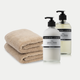 2x Guest Towels Latte + Marie-Stella-Maris Hand Wash & Hand Lotion Lemon Notes