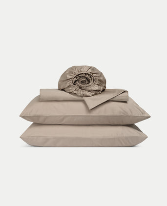 Duvet Cover Set & Fitted Sheet Egyptian Cotton Sateen | Champagne