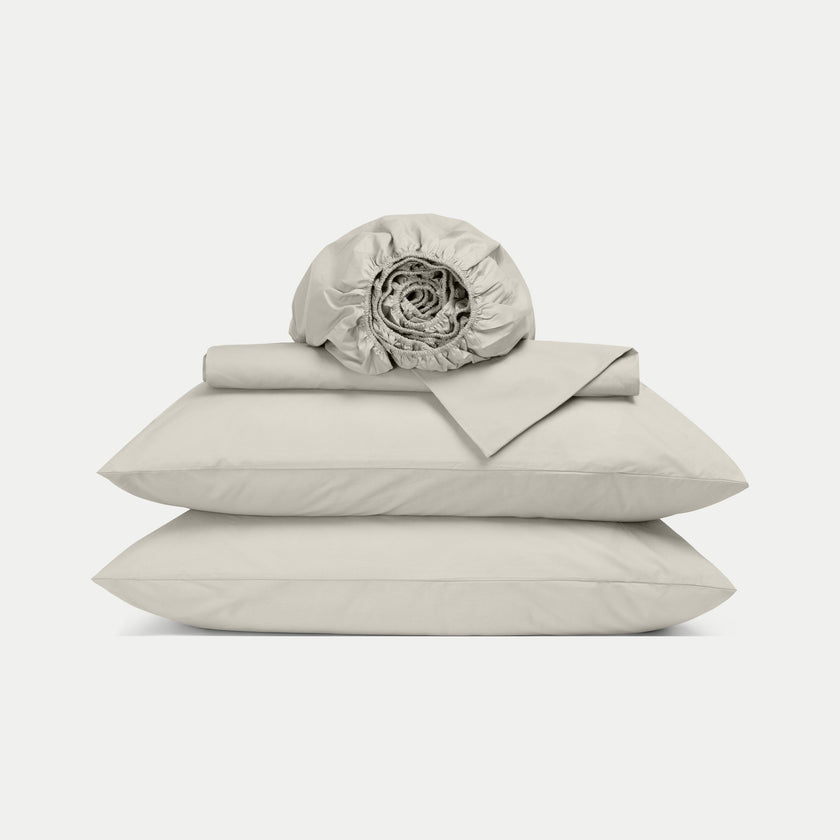 Duvet Cover Set & Fitted Sheet Percale | Greige