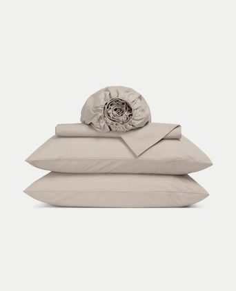 Duvet Cover Set & Fitted Sheet Percale | Latte
