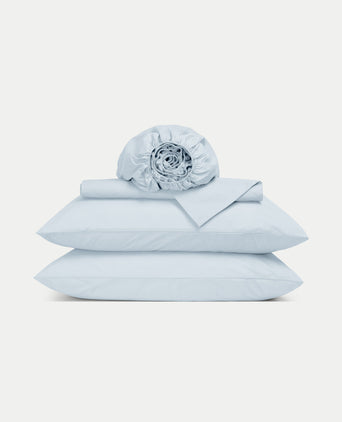Duvet Cover Set & Fitted Sheet Percale | Pastel Blue