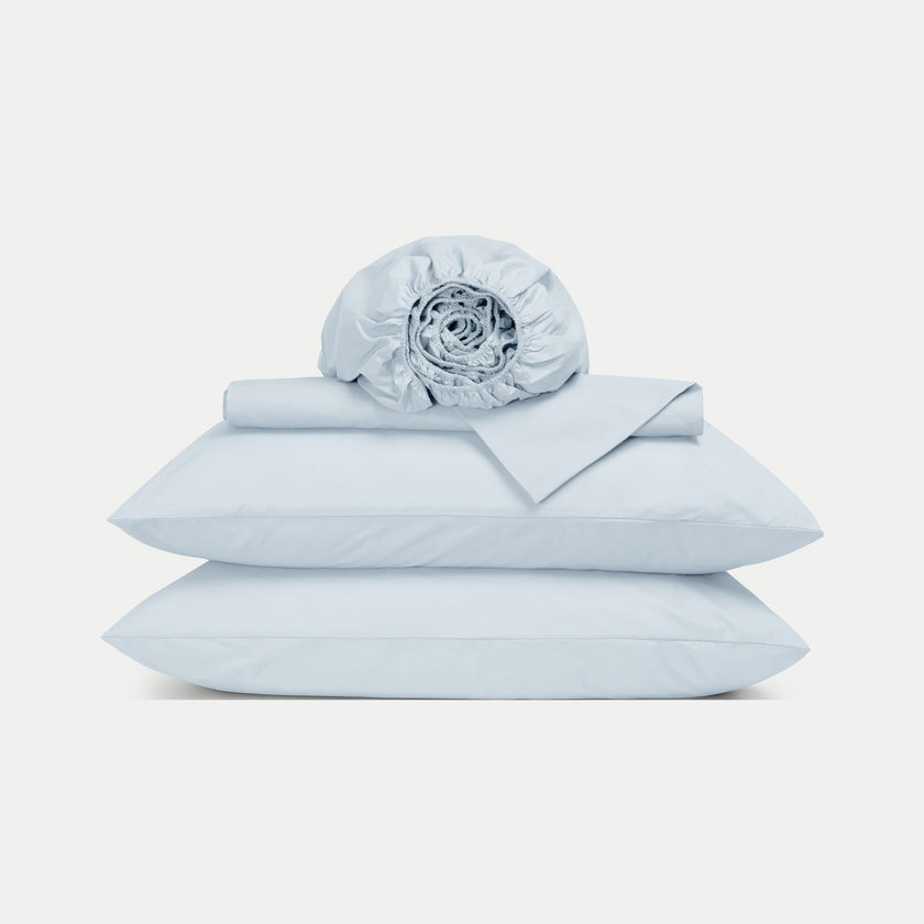 Duvet Cover Set & Fitted Sheet Sateen | Pastel Blue