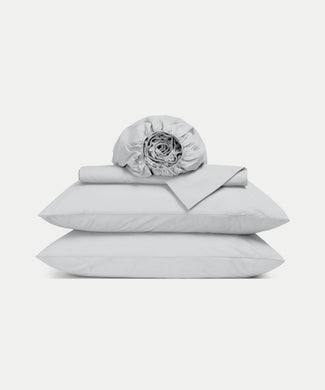 Duvet Cover Set & Fitted Sheet Percale | Silver Grey