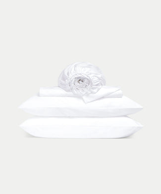 Duvet Cover Set & Fitted Sheet Sateen | White