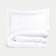 Duvet Cover Set & Fitted Sheet Egyptian Cotton Percale | Carmel White