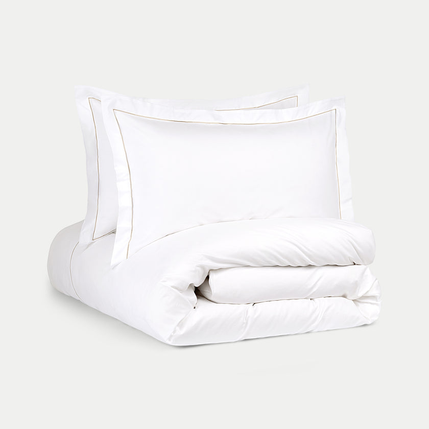 Duvet Cover Set Egyptian Cotton Percale 400 TC | Carmel