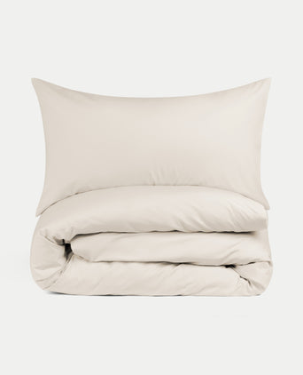 Duvet Cover Set & Fitted Sheet Percale | Chalk White