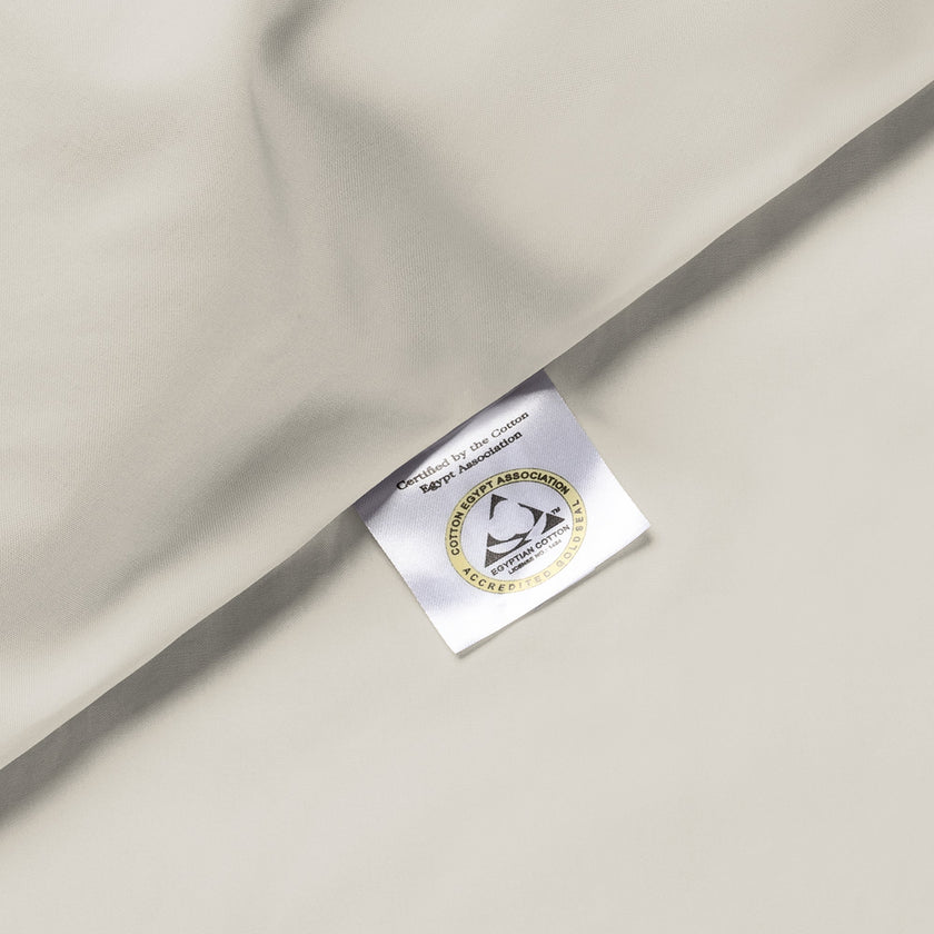 Set of 2 Pillowcases Egyptian Cotton Percale 400TC | Greige