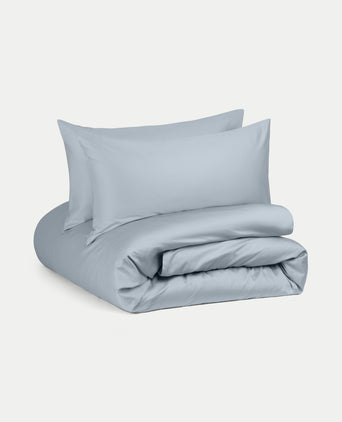 Duvet Cover Set Egyptian Cotton Sateen 400 TC | Misty Blue | Outlet