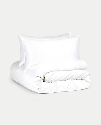 Okura Duvet Cover Set Egyptian Cotton 600TC Sateen | White