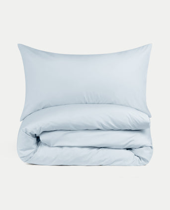 Duvet Cover Set Egyptian Cotton Percale 400 TC | Pastel Blue