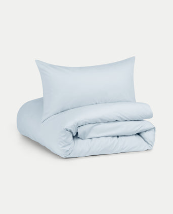 Duvet Cover Set Egyptian Cotton Percale 400 TC | Pastel Blue