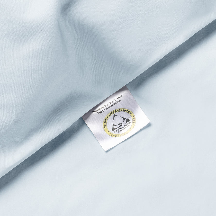 Duvet Cover Set Egyptian Cotton Percale 400 TC | Pastel Blue