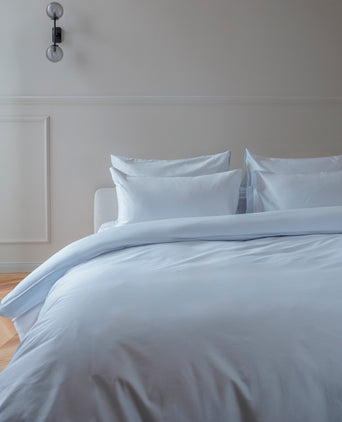 Duvet Cover Set Egyptian Cotton Percale 400 TC | Pastel Blue