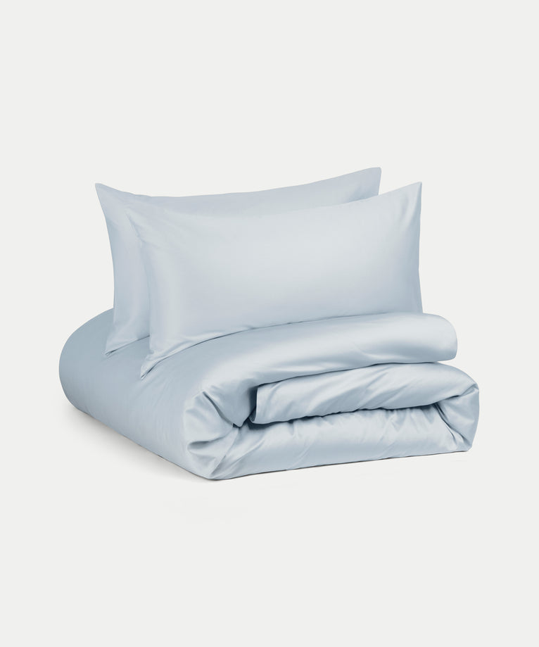 Duvet Cover Set Egyptian Cotton Sateen 400 TC | Pastel Blue