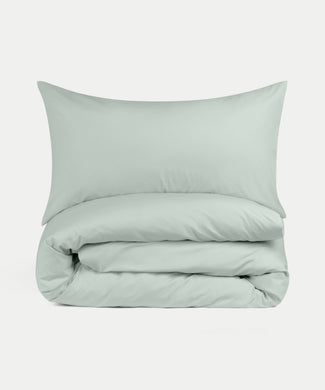 Duvet Cover Set Egyptian Cotton Percale 400 TC | Pastel Green