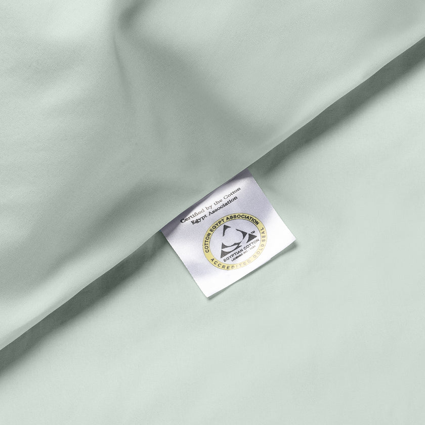 Duvet Cover Set Egyptian Cotton Percale 400 TC | Pastel Green