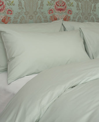Set of 2 Pillowcases Egyptian Cotton Percale 400TC | Pastel Green