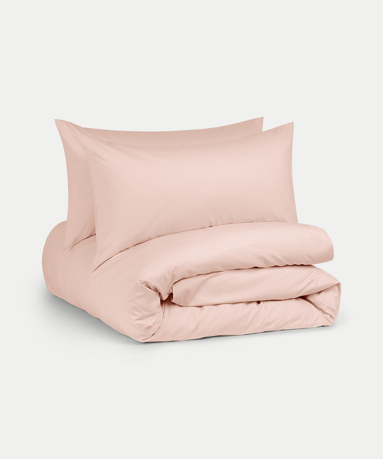 Duvet Cover Set Egyptian Cotton Percale 400 TC | Blush Pink