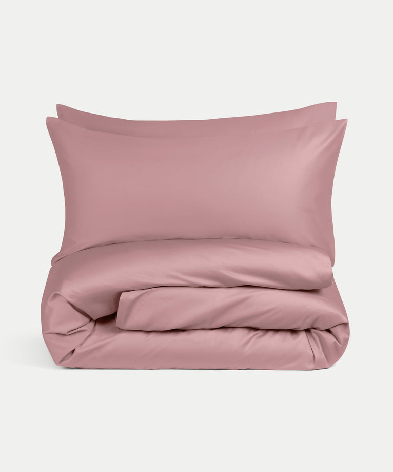 Duvet Cover Set & Fitted Sheet Egyptian Cotton Sateen | Blush Pink