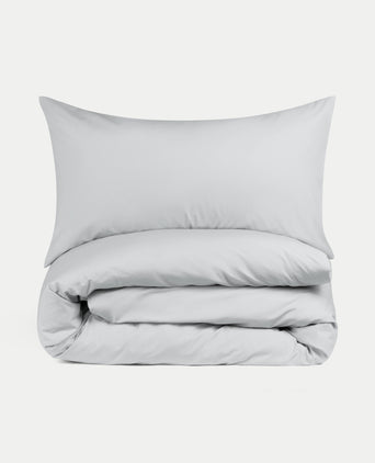 Duvet Cover Set Egyptian Cotton Percale 400 TC | Silver Grey