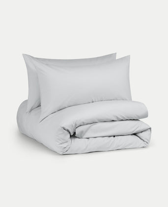Duvet Cover Set Egyptian Cotton Percale 400 TC | Silver Grey