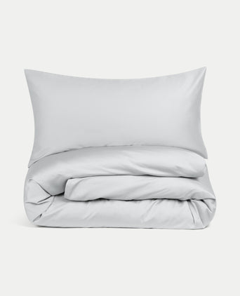 Duvet Cover Set Egyptian Cotton Sateen 400 TC | Silver Grey