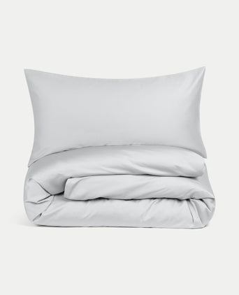 Kids Duvet Cover Egyptian Cotton Percale 400TC Silver Grey - Petit Hôtel