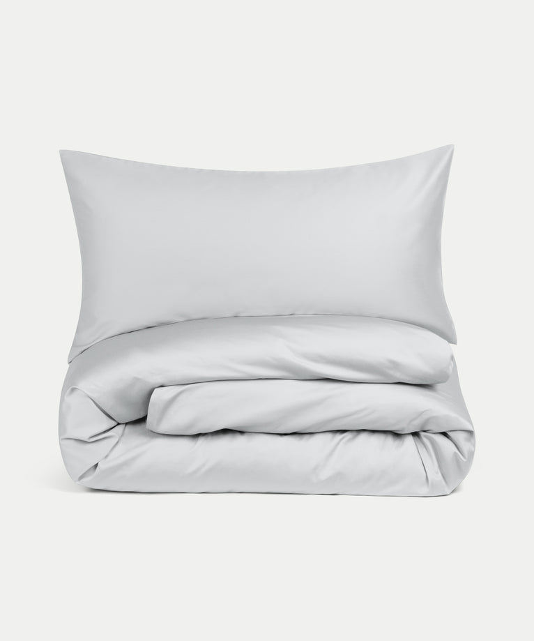 Duvet Cover Set Egyptian Cotton Sateen 400 TC | Silver Grey