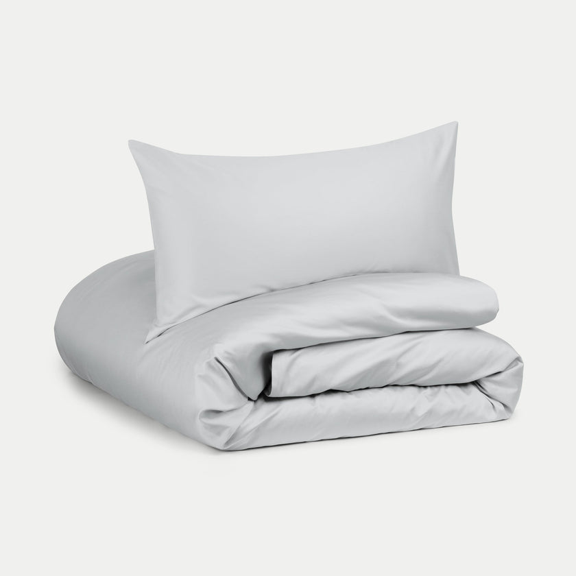 Kids Duvet Cover Egyptian Cotton Percale 400TC Silver Grey - Petit Hôtel