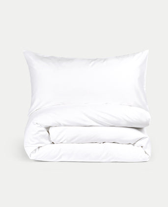 Pulitzer Duvet Cover Set - 400TC Sateen Egyptian Cotton | White