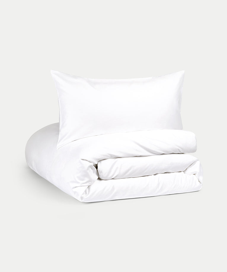 Pulitzer Duvet Cover Set - 400TC Sateen Egyptian Cotton | White