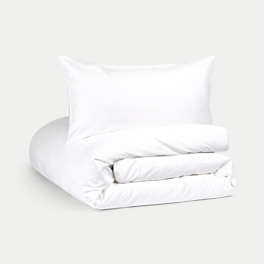 Pulitzer Duvet Cover Set - 400TC Sateen Egyptian Cotton | White