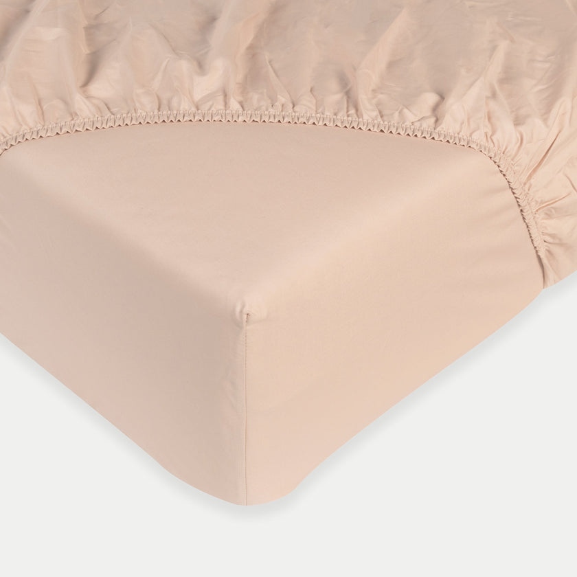 Kids Fitted Sheet Egyptian Cotton Percale 400TC Blush Pink - Petit Hôtel