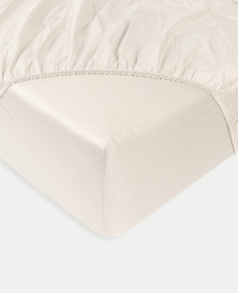 Egyptian Cotton Fitted Sheet Sateen 400TC | Cream