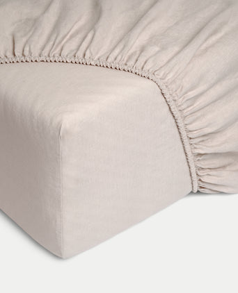 Fitted Sheet 100% Washed Linen | Oat