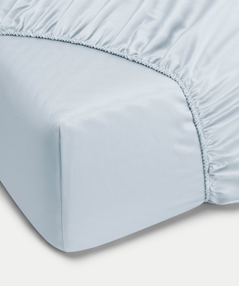 Fitted Sheet Egyptian Cotton Sateen 400TC | Pastel blue
