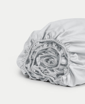 Fitted Sheet Egyptian Cotton Sateen 400TC | Silver Grey