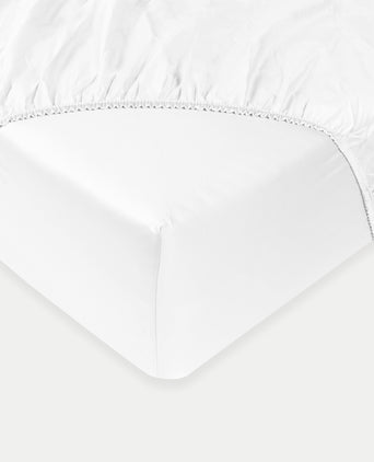 Duvet Cover Set & Fitted Sheet Egyptian Cotton Percale | Carmel White