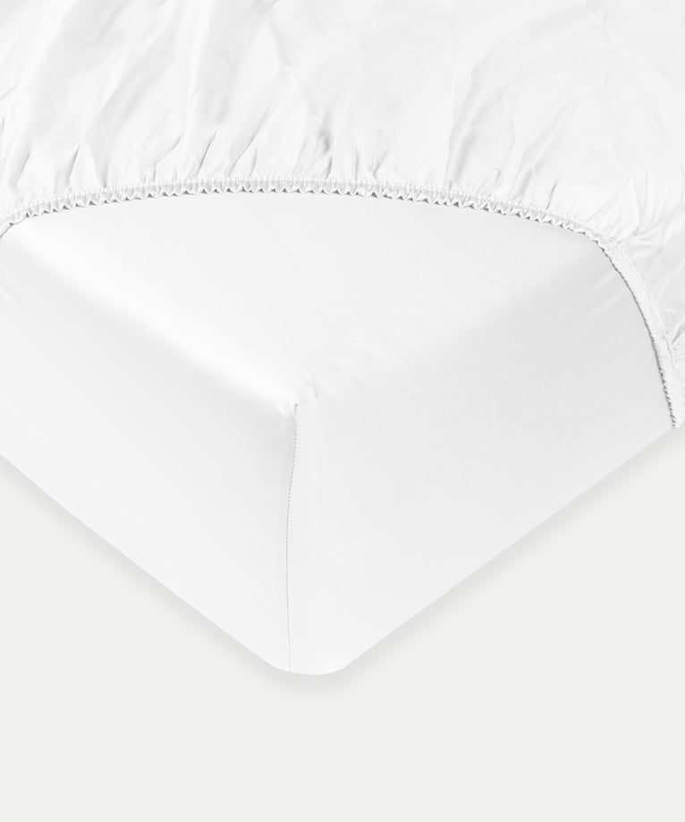 Duvet Cover Set & Fitted Sheet Egyptian Cotton Percale | Carmel White