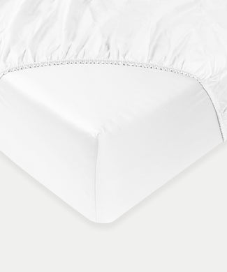 Kids Fitted Sheet Egyptian Cotton Percale 400TC White - Petit Hôtel