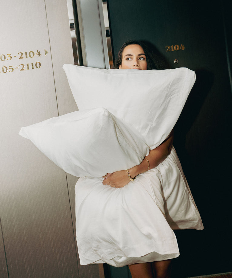 Okura Pillowcase Egyptian Cotton 600TC Sateen | White