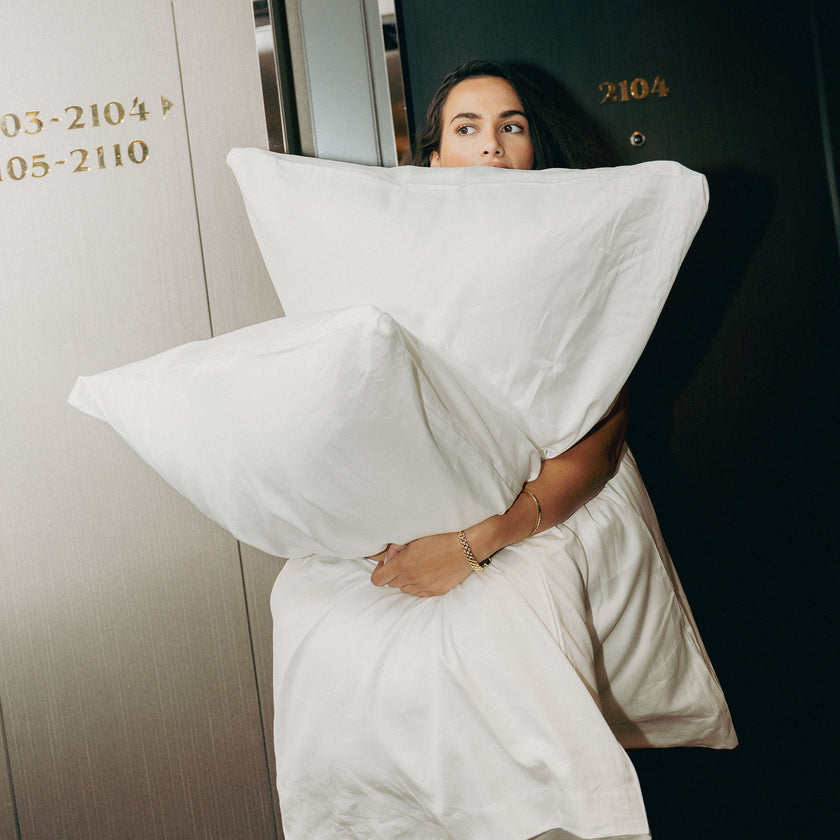 Okura Pillowcase Egyptian Cotton 600TC Sateen | White
