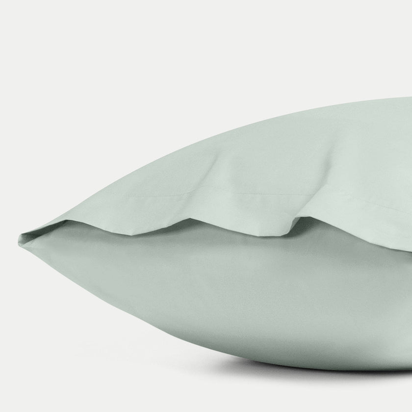 Set of 2 Pillowcases Egyptian Cotton Percale 400TC | Pastel Green