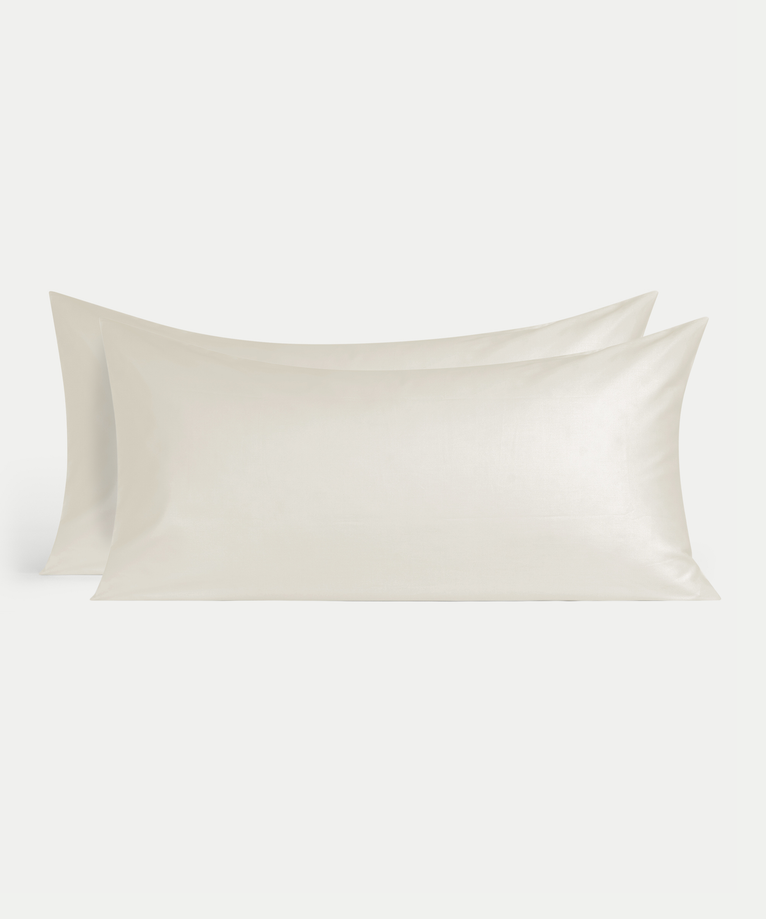 Set of 2 Pillowcases Egyptian Cotton Sateen 400TC | Cream