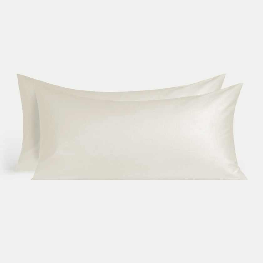 Set of 2 Pillowcases Egyptian Cotton Sateen 400TC | Cream